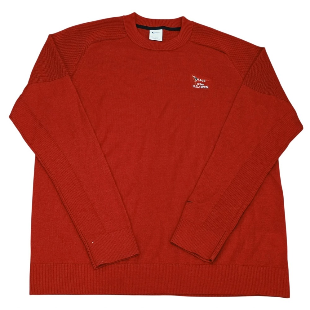 Nike Tiger Woods 2023 US Open 123rd LACC Golf Sweater Men's L Red CU9782-687